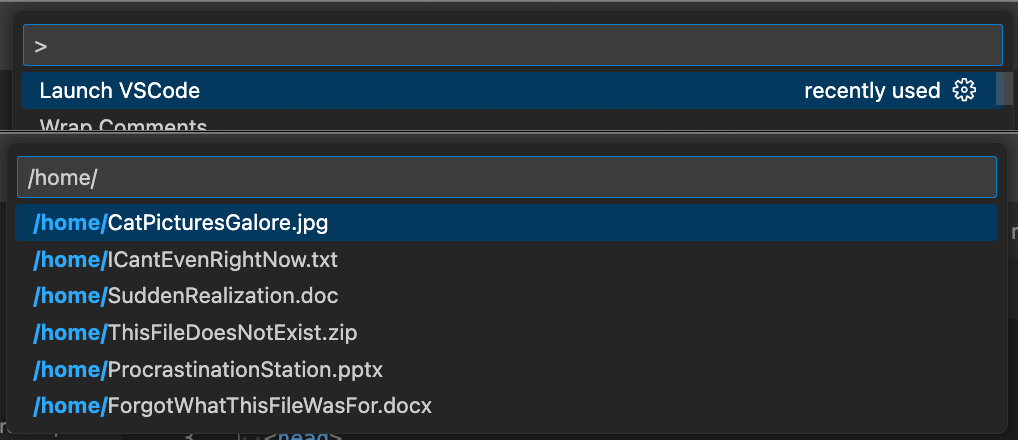 Launch VSCode